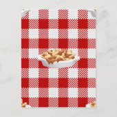 karierter Poutine Postkarte (Vorderseite)