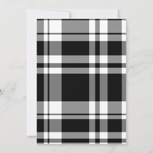 Karierter Print-Abschluss laden Sie ein Einladung (Rückseite)