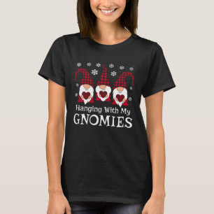 Karierter Print Garden Gnomes Weihnachten T-Shirt