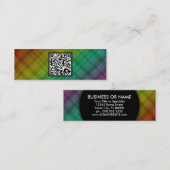 karierter QR Code des Regenbogens Mini Visitenkarte (Vorne/Hinten)