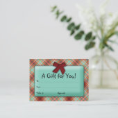 Karierter Rabattkarte (Stehend Vorderseite)