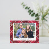 Karierter Rahmen aus rotem Tartan | FOTO Postkarte (Stehend Vorderseite)