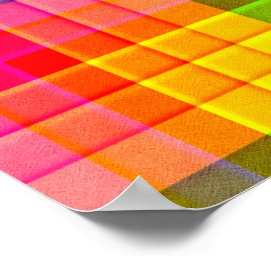 Karierter Rainbow-Hintergrund Poster (Ecke)