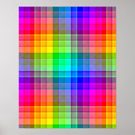 Karierter Rainbow-Hintergrund Poster (Vorne)