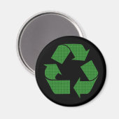 karierter recycle magnet (Vorderseite/Rückseite)