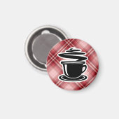 Karierter Red-Coffee Magnet (Vorderseite/Rückseite)