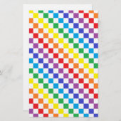 Karierter Regenbogen Briefpapier (Vorne/Hinten)