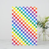 Karierter Regenbogen Briefpapier (Stehend Vorderseite)