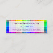 Karierter Regenbogen, farbenfroh belebt Mini Visitenkarte (Rückseite)