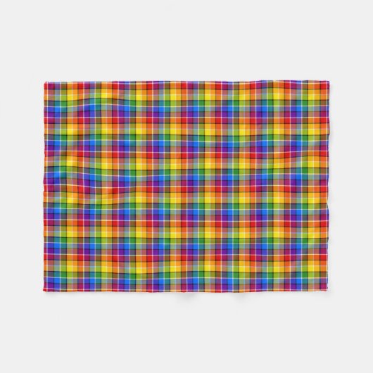Karierter Regenbogen Fleecedecke (Vorderseite (Horizontal))