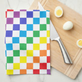 Karierter Regenbogen Handtuch (Viertel Falte)