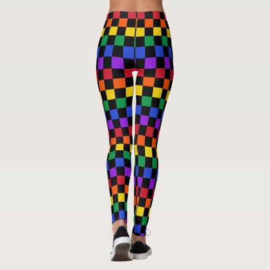 Karierter Regenbogen Leggings (Rückseite)