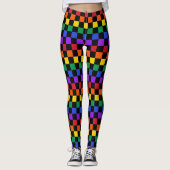 Karierter Regenbogen Leggings (Vorderseite)
