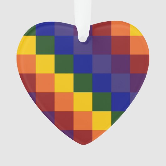 Karierter Regenbogen Ornament (Vorderseite)