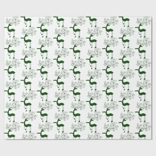 Karierter Rentier Geschenkpapier (Flach)