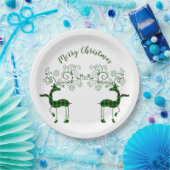 Karierter Rentier Pappteller (Party)