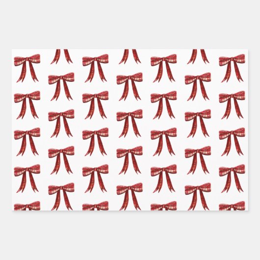 Karierter Ribbon-Kranz Weihnachten Geschenkpapier Set (Vorderseite 2)