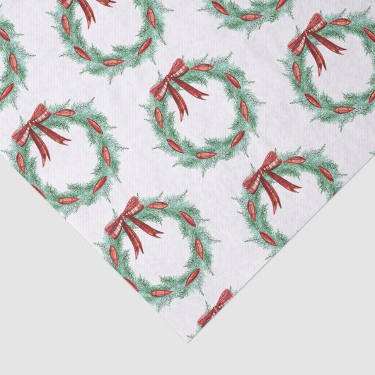 Karierter Ribbon-Kranz Weihnachten Seidenpapier (Ausschnitt)