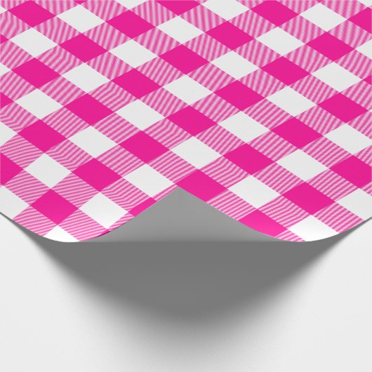 Karierter, rosa und weißer Karo |Grosses Muster| Geschenkpapier (Ecke)