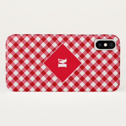 karierter, roter, karierter Tartan Case-Mate iPhone Hülle (Rückseite (Horizontal))