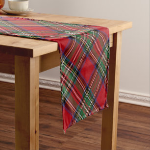 Karierter Roter Karo Tartan Kurzer Tischläufer