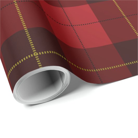 Karierter roter Tartan Geschenkpapier (Rolleneckpunkt)