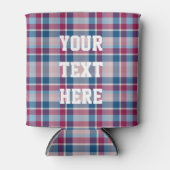 Karierter , roter und blauer klassischer Text kann Dosenkühler (Vorderseite)