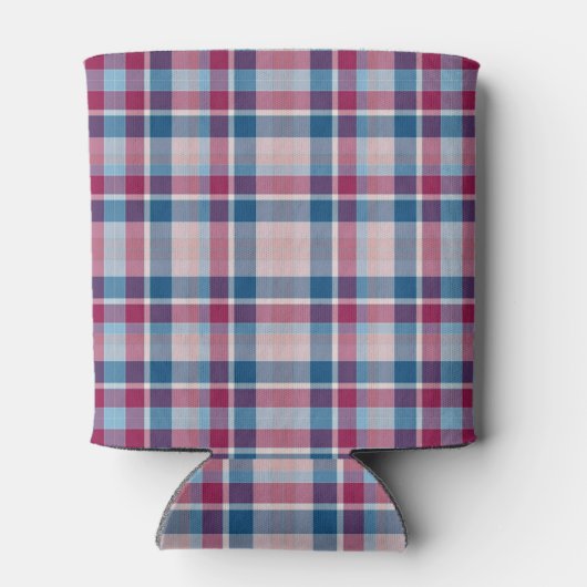 Karierter , roter und blauer klassischer Text kann Dosenkühler (Rückseite)