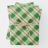 Karierter roter und grüner Karton Geschenkpapier Set (Beispiel)