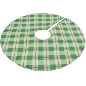 Karierter roter und grüner Karton Polyester Weihnachtsbaumdecke (Schrägansicht)