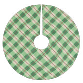 Karierter roter und grüner Karton Polyester Weihnachtsbaumdecke (Vorderseite)