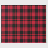 Karierter Roter und Schwarzer Tartan Geschenkpapier (Flach)