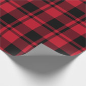 Karierter Roter und Schwarzer Tartan Geschenkpapier (Ecke)