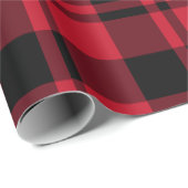 Karierter Roter und Schwarzer Tartan Geschenkpapier (Rolleneckpunkt)