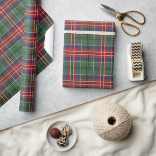 Karierter Roter Weihnachtsurlaub Rustikaler Tartan Geschenkpapier