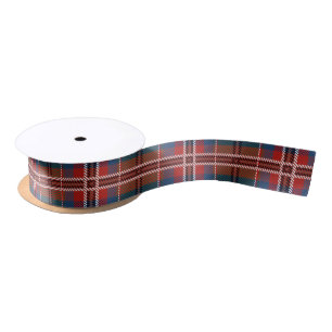 Karierter Roter Weihnachtsurlaub Rustikaler Tartan Satinband