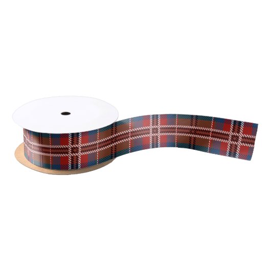 Karierter Roter Weihnachtsurlaub Rustikaler Tartan Satinband (Spule)