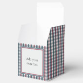 Karierter, roter, weißer und blauer Text Geschenkschachtel (Geöffnet)