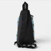 Karierter Rucksack mit blauem und schwarzem HAMbyW (Rückseite)
