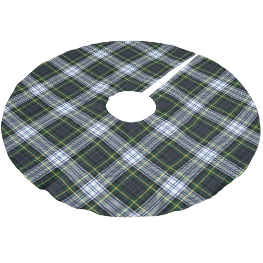 Karierter Rustikaler Clan Gordon Tartan Polyester Weihnachtsbaumdecke (Schrägansicht)