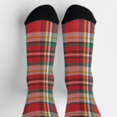 Karierter Rustikaler Eleganter Roter Checkered Url Socken (Oben)