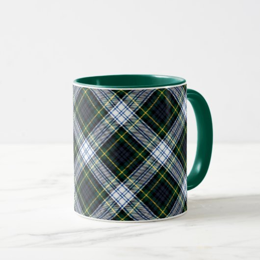 Karierter Rustikaler Grüner Clan Gordon Tartan Tasse (VorderseiteRechts)