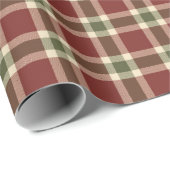 Karierter rustikaler Rot und grüner Tartan Geschenkpapier (Rolleneckpunkt)