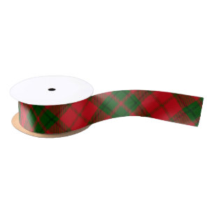 Karierter rustikaler Rot und grüner Tartan Satinband