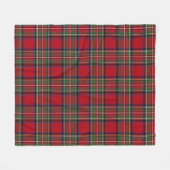 Karierter Rustikaler Roter Grüner Tartan Fleecedecke (Vorderseite (Horizontal))