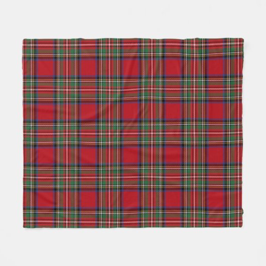 Karierter Rustikaler Roter Grüner Tartan Fleecedecke (Vorderseite (Horizontal))