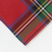Karierter Rustikaler Roter Grüner Tartan Fleecedecke (Ecke)