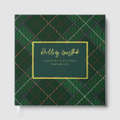 Karierter Rustikaler Tartan Wedding Gold Foil Gästebuch (Vorderseite)