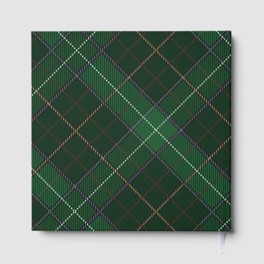 Karierter Rustikaler Tartan Wedding Gold Foil Gästebuch (Rückseite)