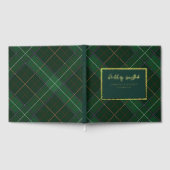 Karierter Rustikaler Tartan Wedding Gold Foil Gästebuch (Voll)